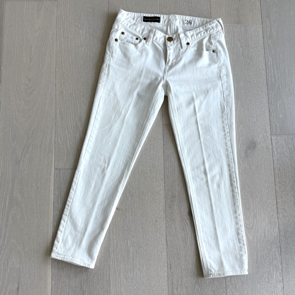 J. Crew Cropped Matchstick White Jeans